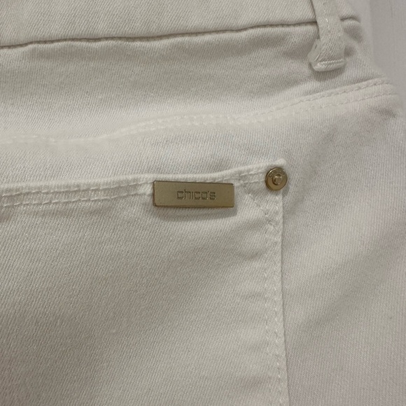 Chico's Cream Straight Leg Jeans - Picture 4 of 8